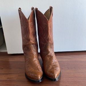 Mens ostrich leather boots